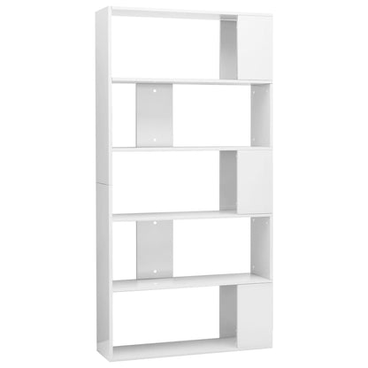 vidaXL Book Cabinet/Room Divider High Gloss White 80x24x159 cm Engineered Wood