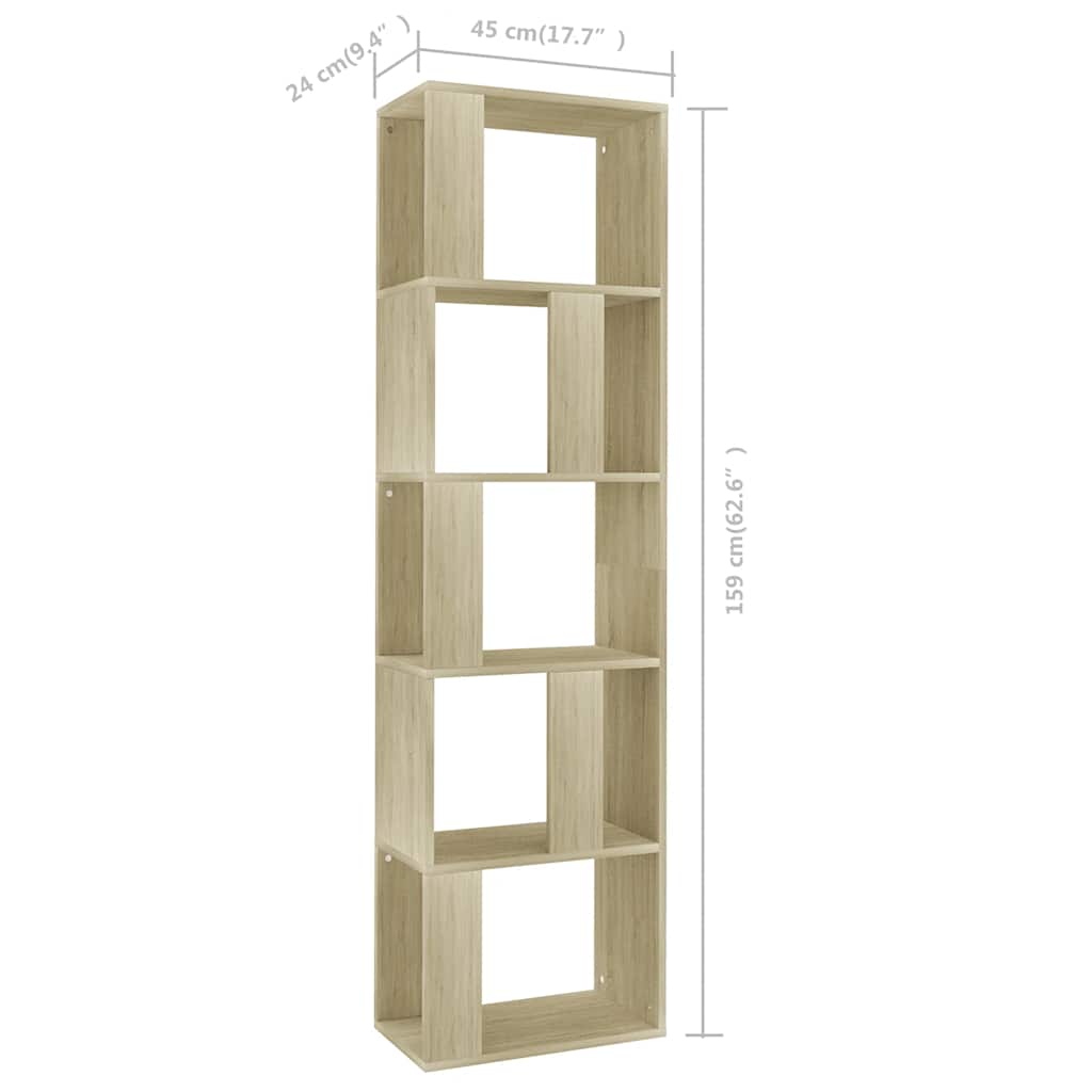vidaXL Book Cabinet/Room Divider Sonoma Oak 45x24x159 cm