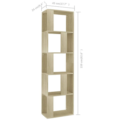 vidaXL Book Cabinet/Room Divider Sonoma Oak 45x24x159 cm