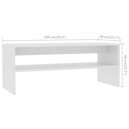 800126 vidaXL Coffee Table White 100x40x40 cm Engineered Wood