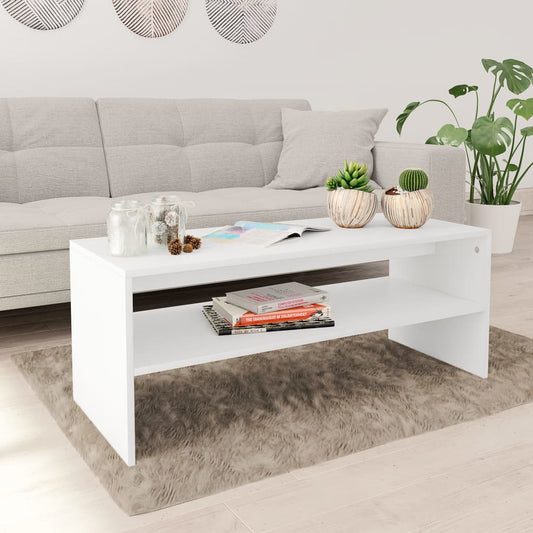 800126 vidaXL Coffee Table White 100x40x40 cm Engineered Wood