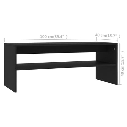 800127 vidaXL Coffee Table Black 100x40x40 cm Engineered Wood