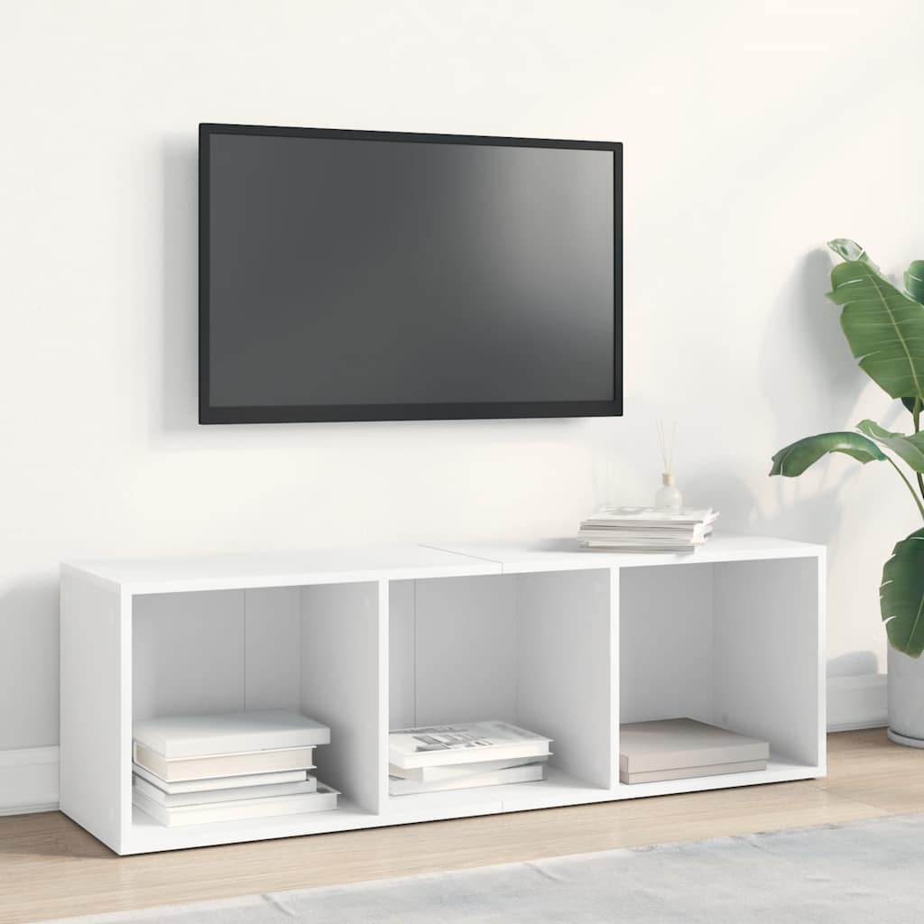 800135 vidaXL Book Cabinet/TV Cabinet White 36x30x114 cm Engineered Wood