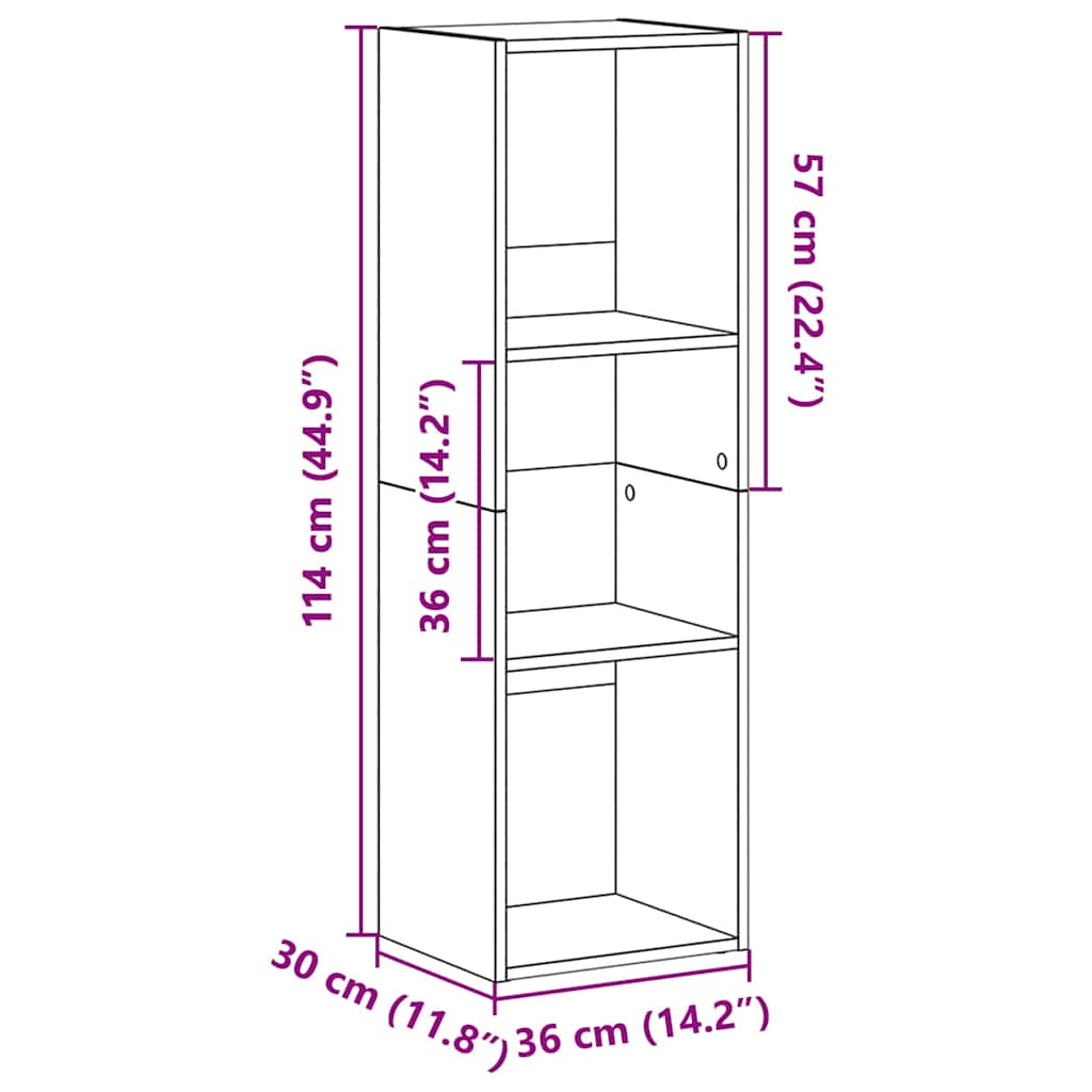 vidaXL Book Cabinet/TV Cabinet Sonoma Oak 36x30x114 cm Engineered Wood