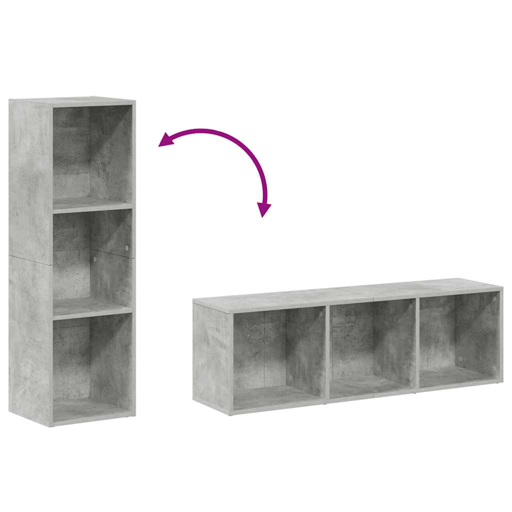 vidaXL Book Cabinet/TV Cabinet Concrete Grey 36x30x114 cm