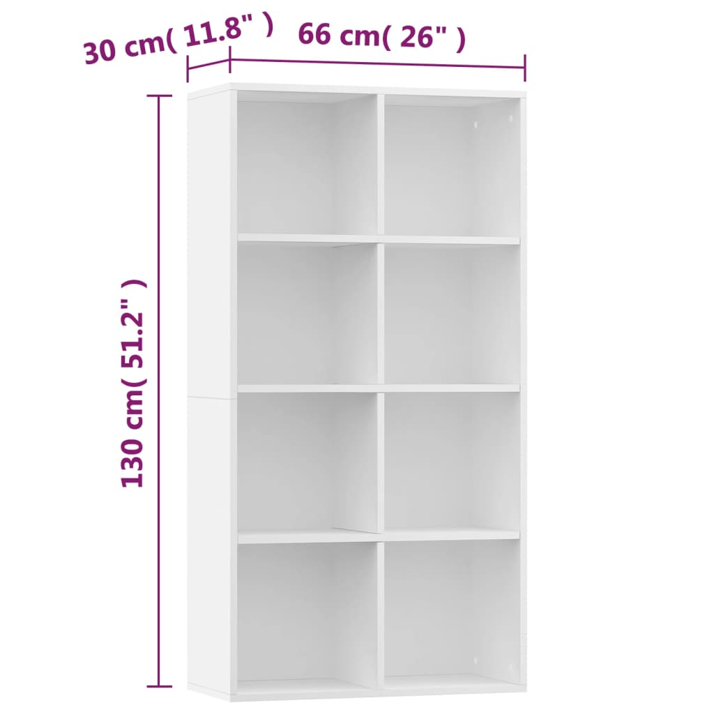 vidaXL Book Cabinet | White | Engineered wood | Medium | Book Cabinet