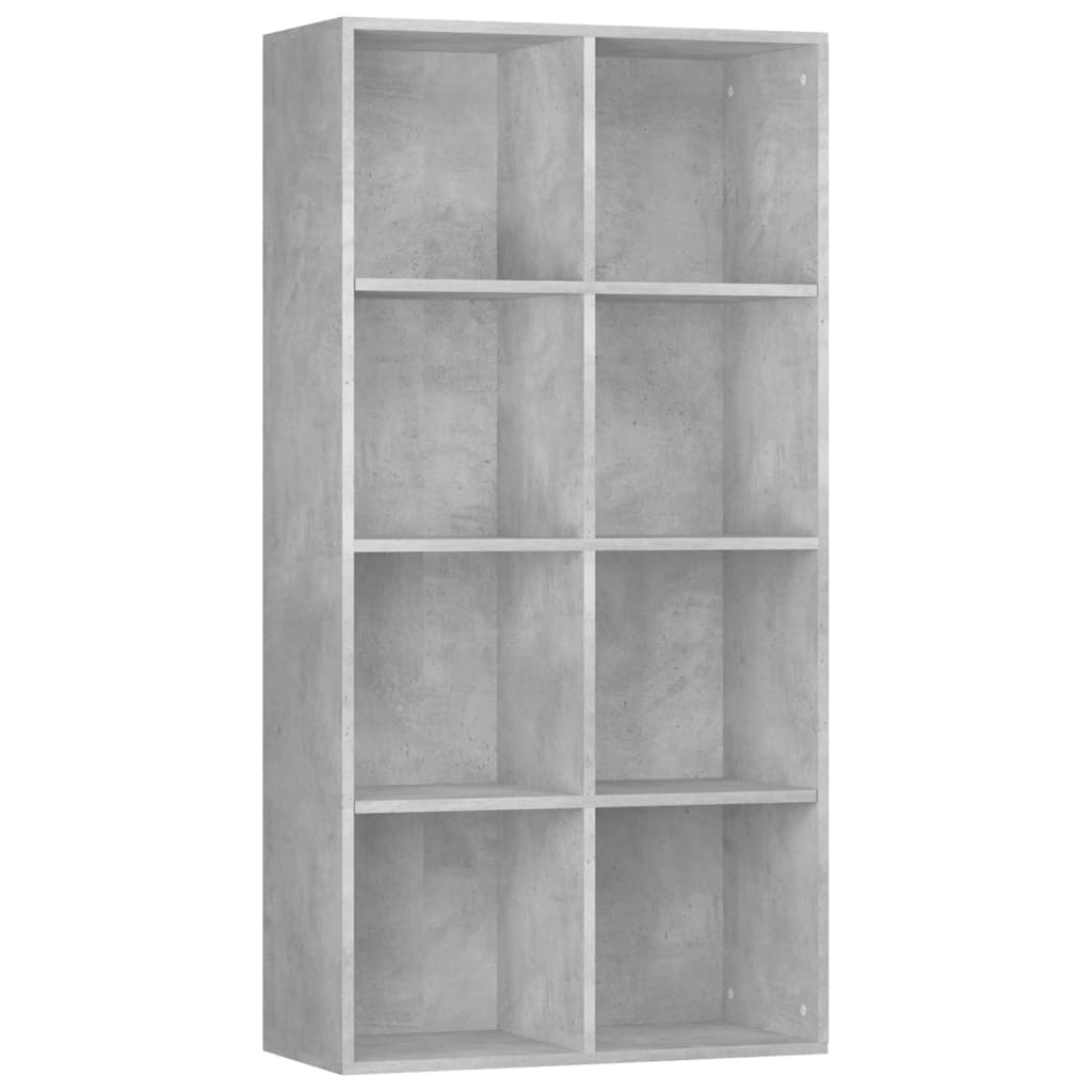 vidaXL Book Cabinet | Concrete grey | Engineered wood | 130 cm tall