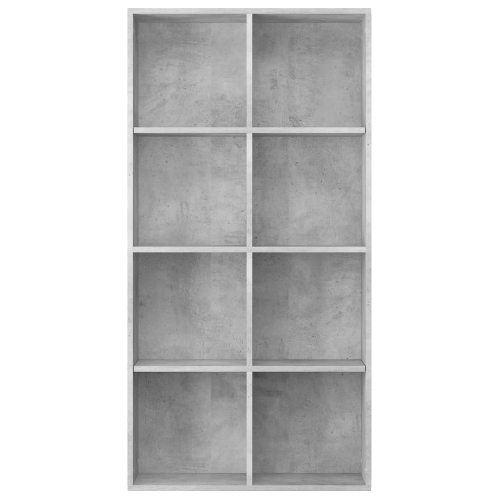 vidaXL Book Cabinet | Concrete grey | Engineered wood | 130 cm tall