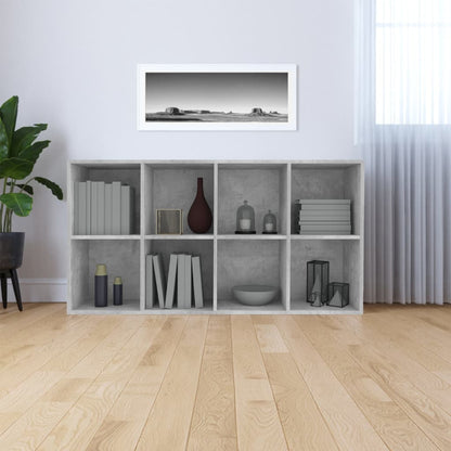 vidaXL Book Cabinet | Concrete grey | Engineered wood | 130 cm tall