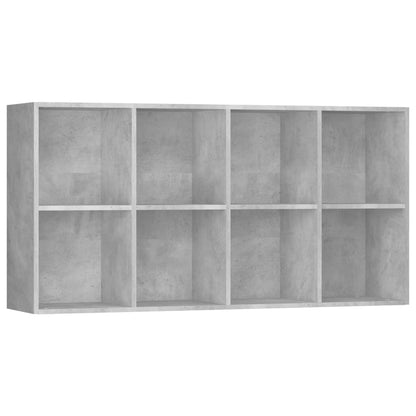 vidaXL Book Cabinet | Concrete grey | Engineered wood | 130 cm tall