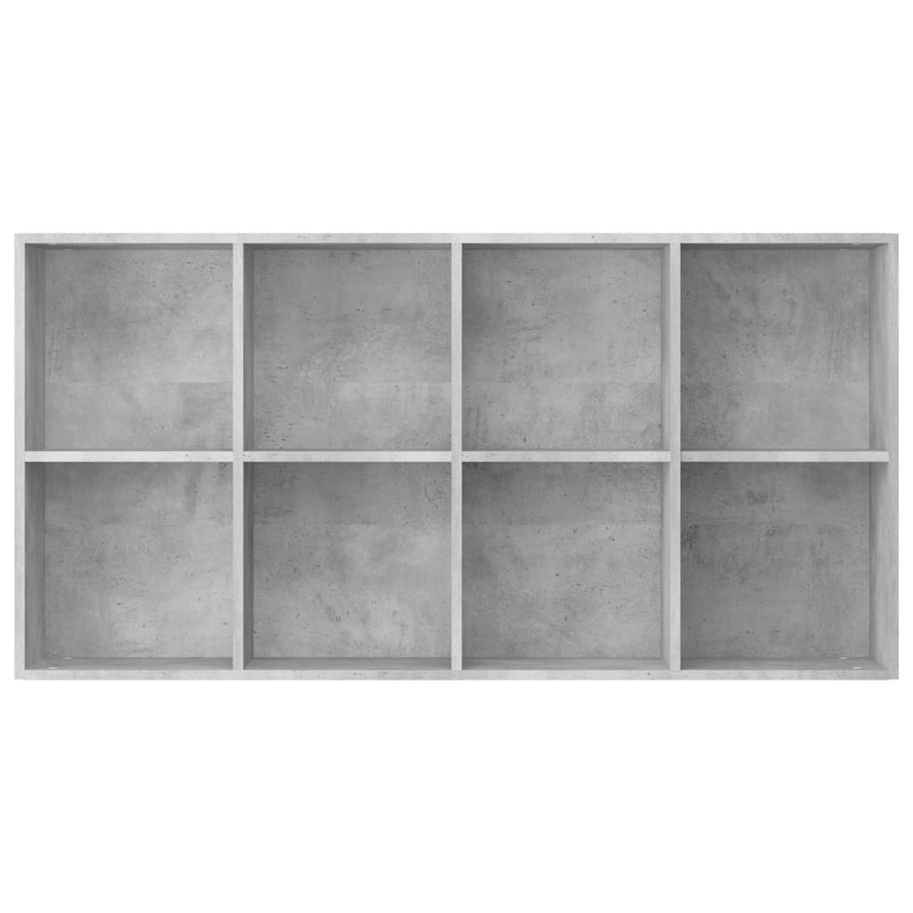vidaXL Book Cabinet | Concrete grey | Engineered wood | 130 cm tall