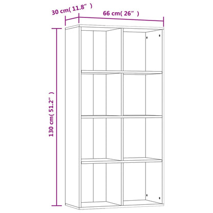 vidaXL Book Cabinet | Concrete grey | Engineered wood | 130 cm tall