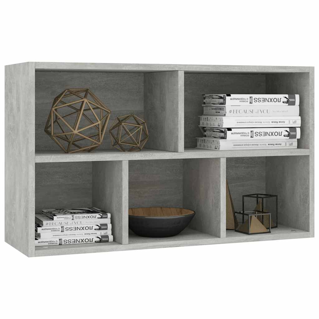vidaXL Book Cabinet/Sideboard Concrete Grey 50x25x80cm Engineered Wood