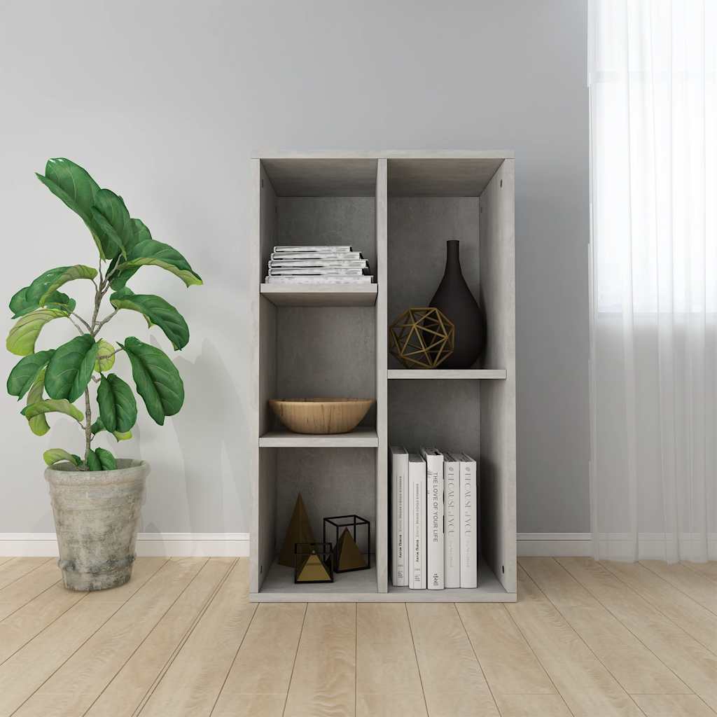 vidaXL Book Cabinet/Sideboard Concrete Grey 50x25x80cm Engineered Wood