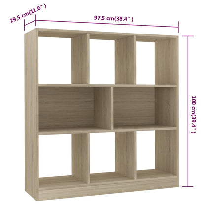 800174 vidaXL Book Cabinet Sonoma Oak 97,5x29,5x100 cm Engineered Wood