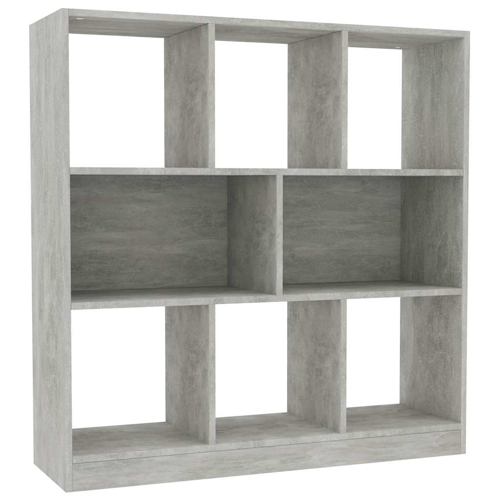 800175 vidaXL Book Cabinet Concrete Grey 97,5x29,5x100 cm Engineered Wood