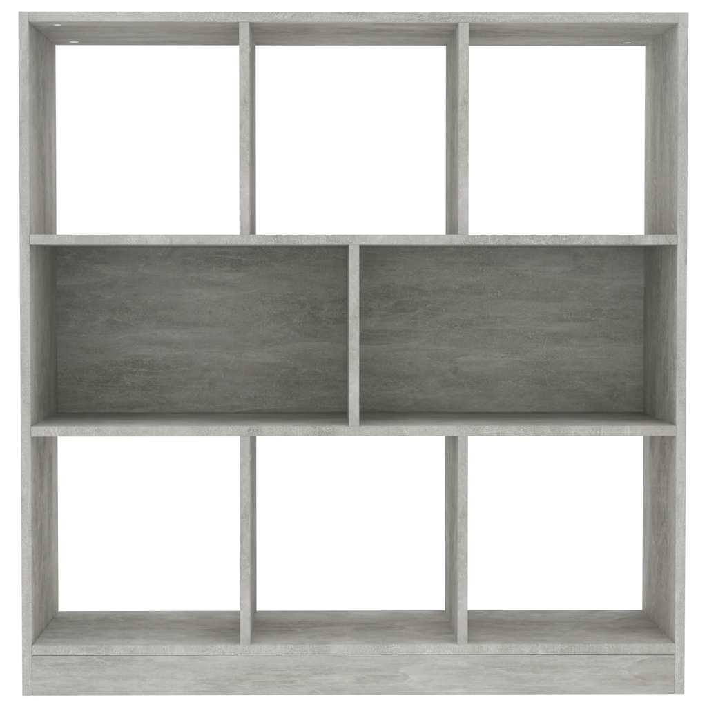 800175 vidaXL Book Cabinet Concrete Grey 97,5x29,5x100 cm Engineered Wood