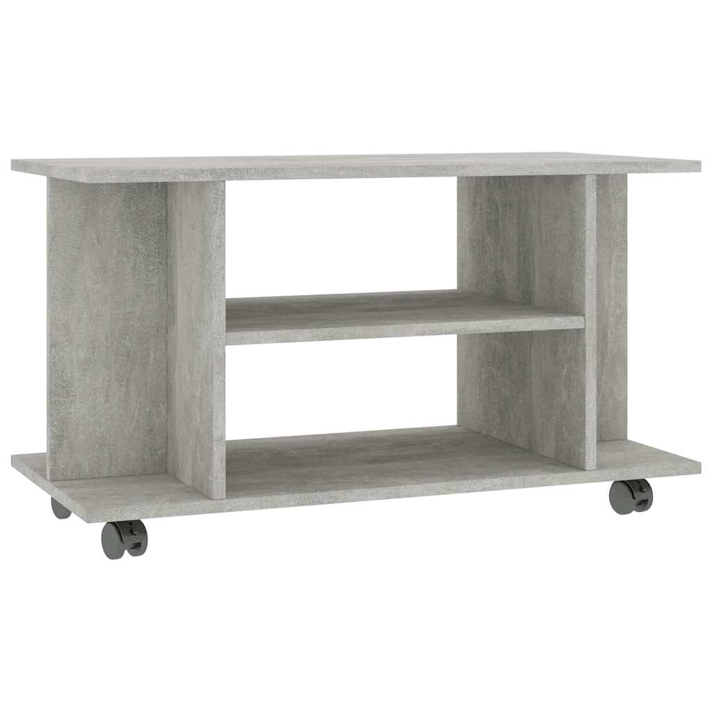 vidaXL TV Cabinet with Castors Concrete Grey 80x40x45 cm
