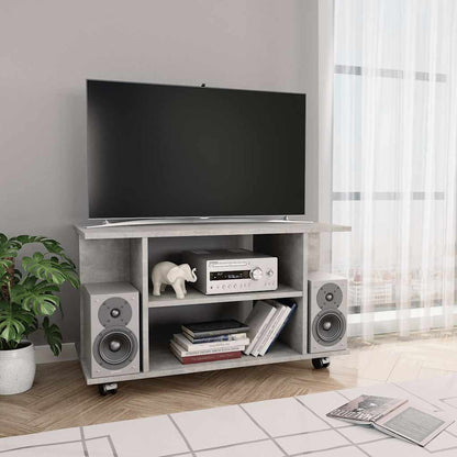 vidaXL TV Cabinet with Castors Concrete Grey 80x40x45 cm
