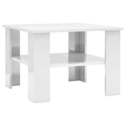 vidaXL Coffee Table High Gloss White 60x60x42 cm Engineered Wood