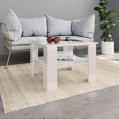 vidaXL Coffee Table High Gloss White 60x60x42 cm Engineered Wood