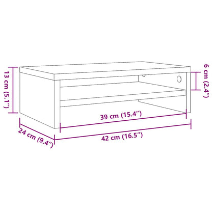 vidaXL Monitor Stand Black 42x24x13 cm Engineered Wood
