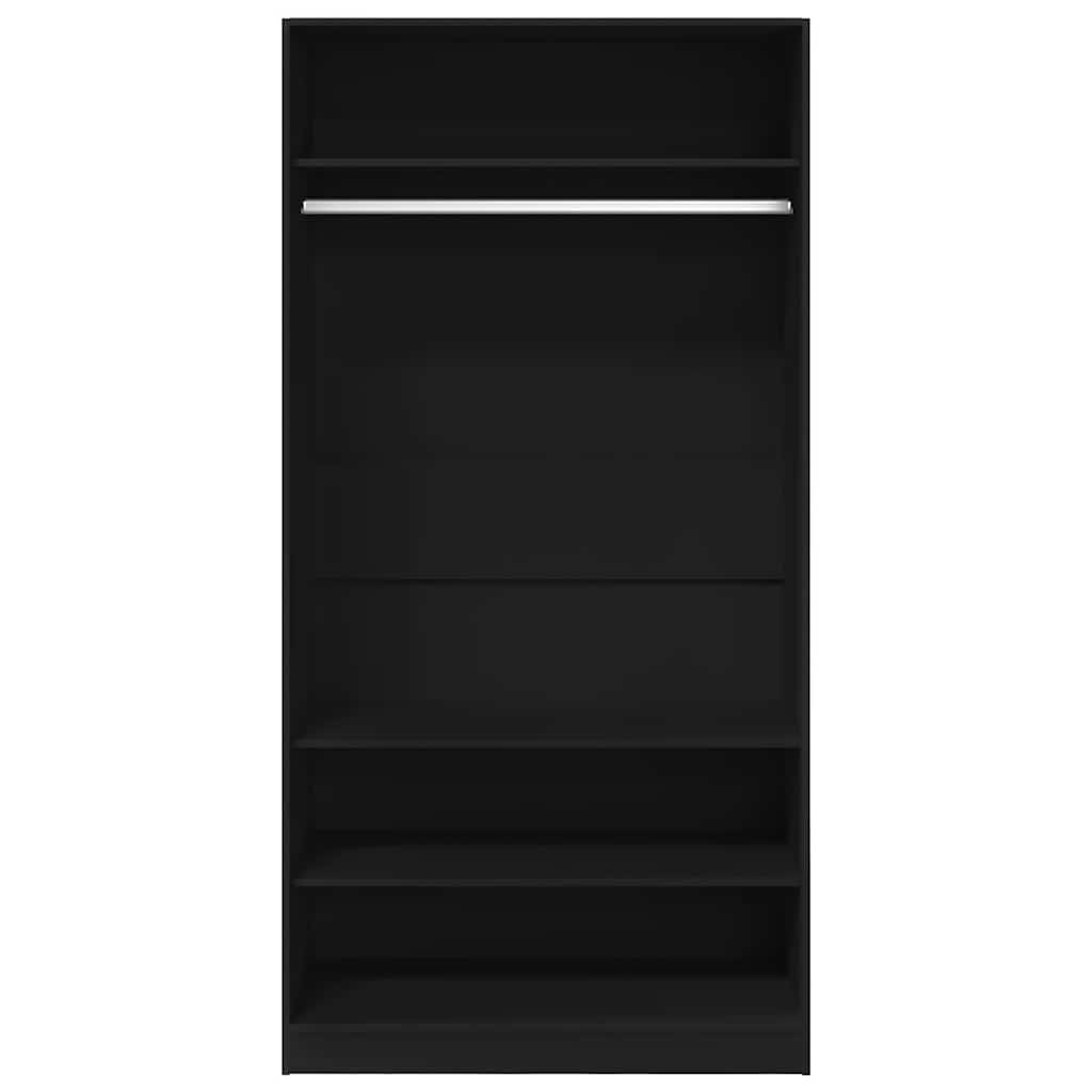 vidaXL Wardrobe Black 100x50x200 cm Engineered Wood