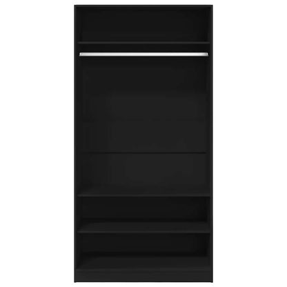 vidaXL Wardrobe Black 100x50x200 cm Engineered Wood