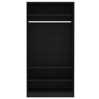 vidaXL Wardrobe Black 100x50x200 cm Engineered Wood