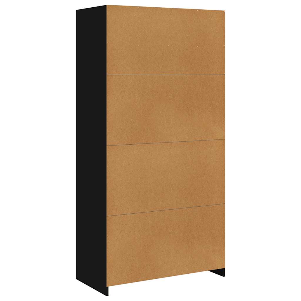 vidaXL Wardrobe Black 100x50x200 cm Engineered Wood