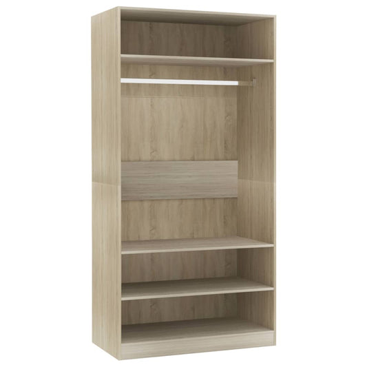 vidaXL Wardrobe Sonoma Oak 100x50x200 cm Engineered Wood