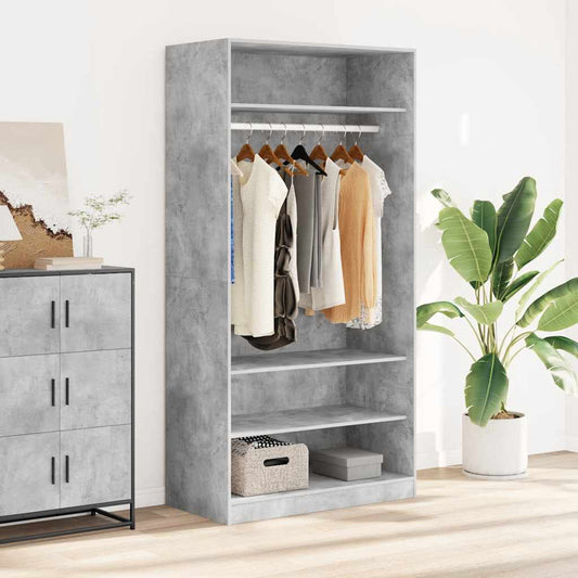 vidaXL Wardrobe | Concrete Grey | Engineered Wood | Large | Wardrobe