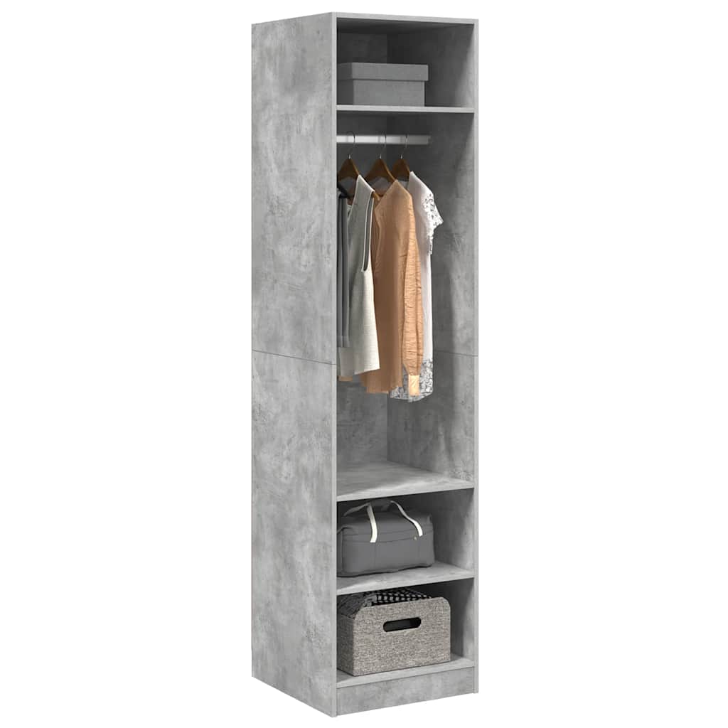 800238 vidaXL Wardrobe Concrete Grey 50x50x200 cm Engineered Wood