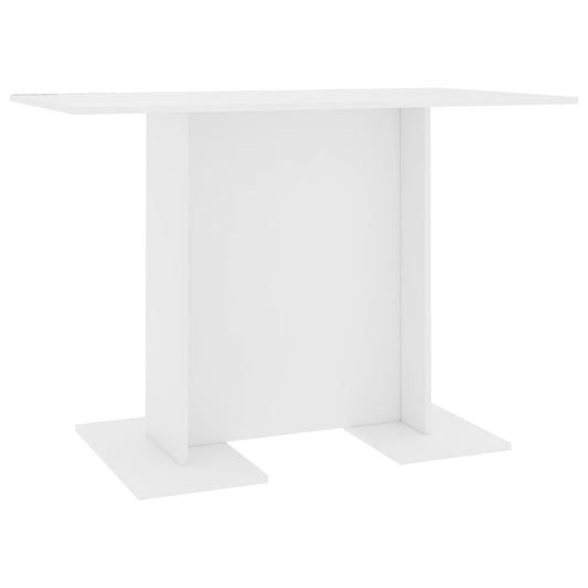800243 vidaXL Dining Table White 110x60x75 cm Engineered Wood