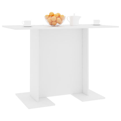 800243 vidaXL Dining Table White 110x60x75 cm Engineered Wood