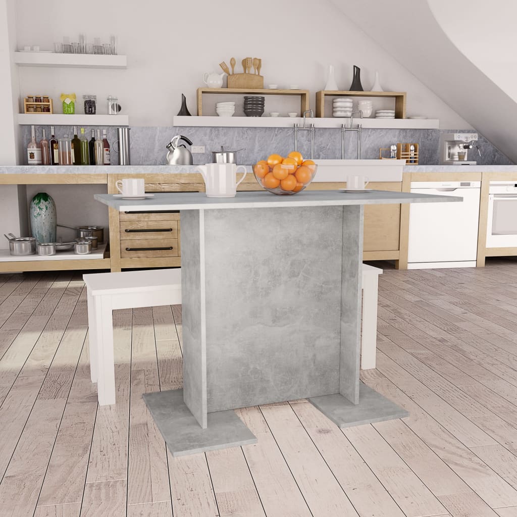 800247 vidaXL Dining Table Concrete Grey 110x60x75 cm Engineered Wood