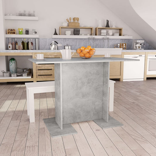 800247 vidaXL Dining Table Concrete Grey 110x60x75 cm Engineered Wood