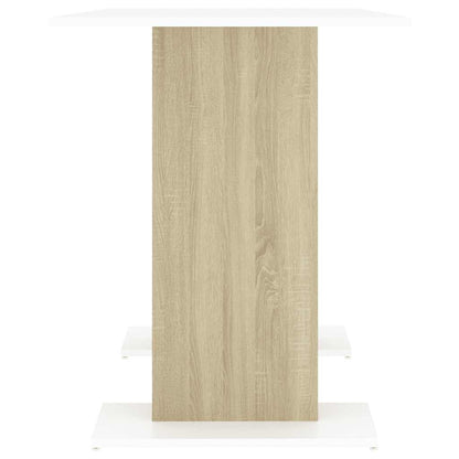 800248 vidaXL Dining Table White and Sonoma Oak 110x60x75 cm Engineered Wood