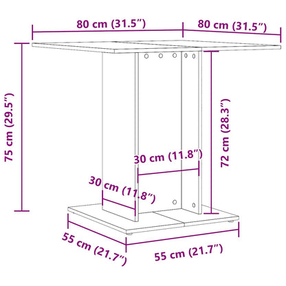 vidaXL Dining Table White 80x80x75 cm Engineered Wood