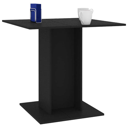 vidaXL Dining Table | Black | Engineered wood | 80x80 cm | Durable