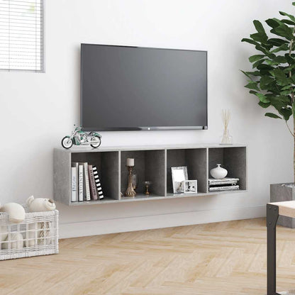800265 vidaXL Book Cabinet/TV Cabinet Concrete Grey 143x30x36 cm