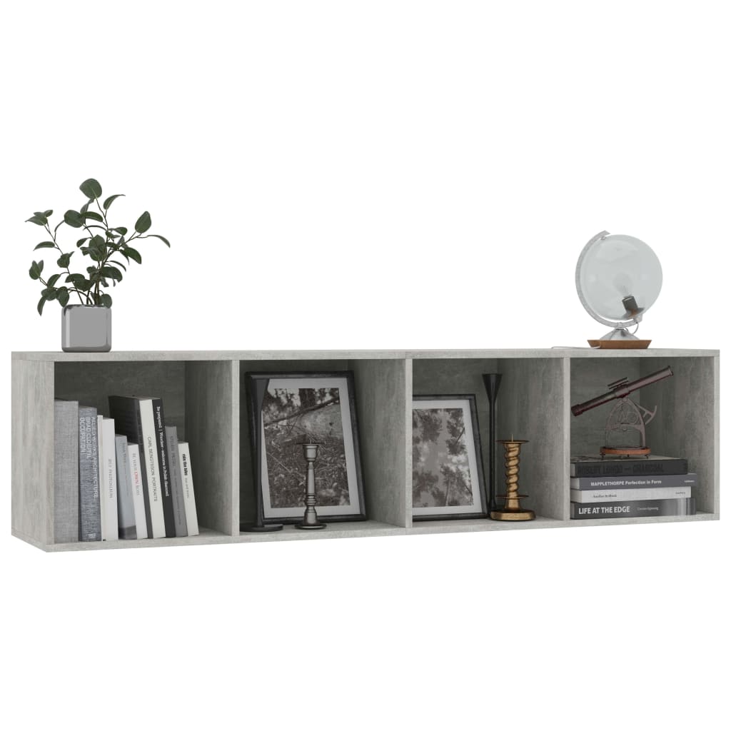 vidaXL Book Cabinet/TV Cabinet Concrete Grey 143x30x36 cm