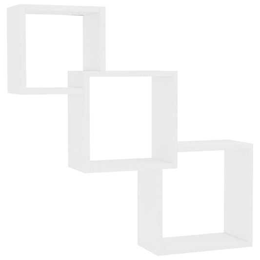 vidaXL Cube Wall Shelf White 68x15x68 cm Engineered Wood
