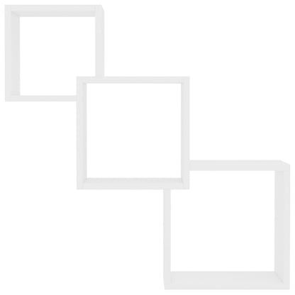 vidaXL Cube Wall Shelf White 68x15x68 cm Engineered Wood