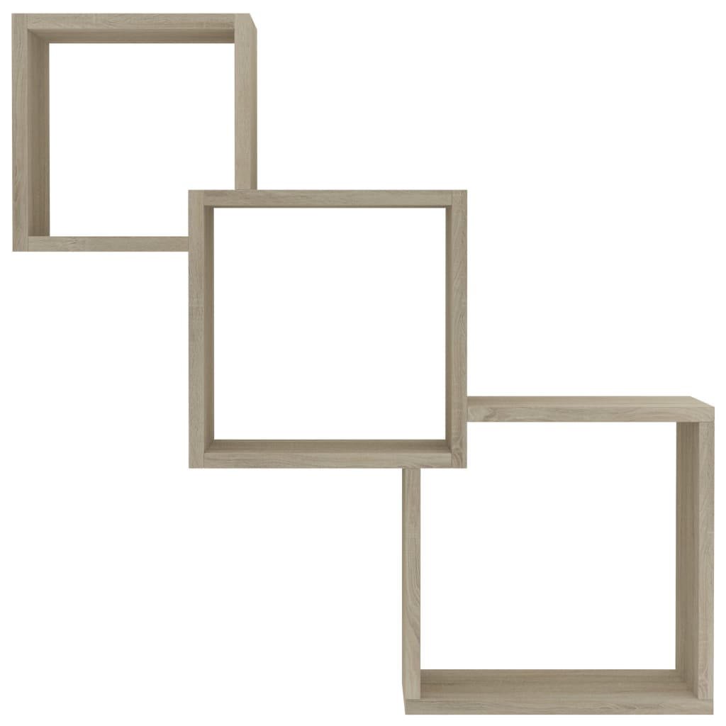 vidaXL Cube Wall Shelf Sonoma Oak 68x15x68 cm Engineered Wood