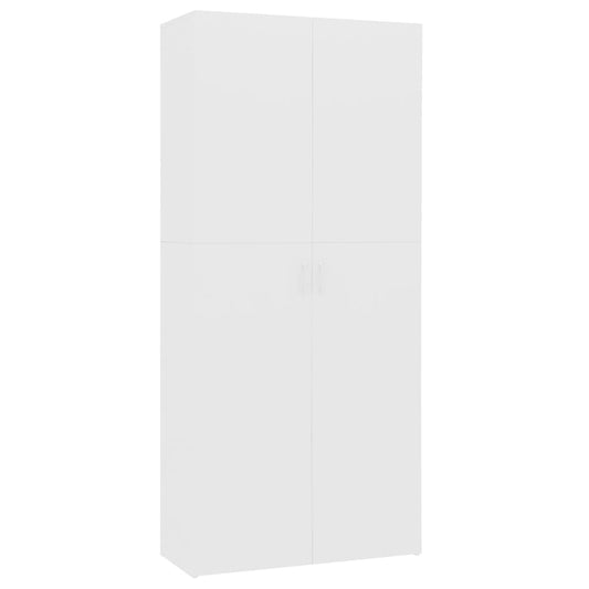 vidaXL Shoe Cabinet White 80x35.5x180 cm Engineered Wood