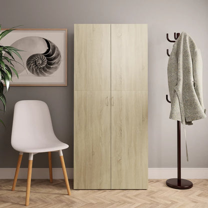 vidaXL Shoe Cabinet Sonoma Oak 80x35.5x180 cm Engineered Wood