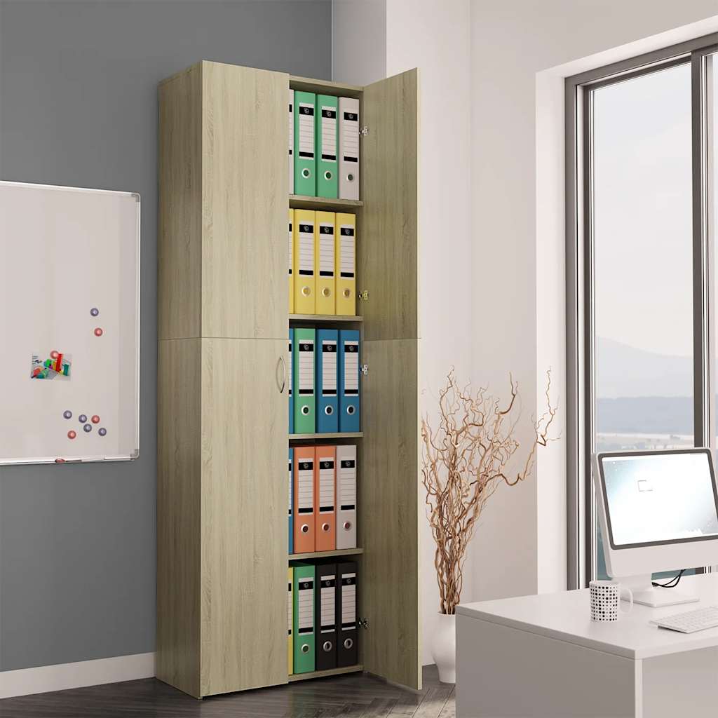 vidaXL Office Cabinet | Sonoma oak | Engineered wood | 190 cm height