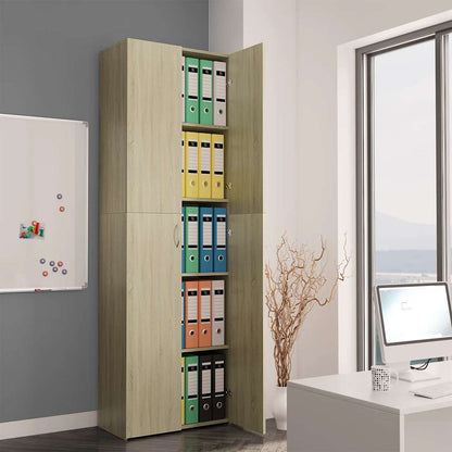 vidaXL Office Cabinet | Sonoma oak | Engineered wood | 190 cm height