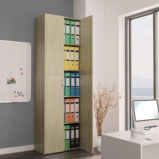 vidaXL Office Cabinet | Sonoma oak | Engineered wood | 190 cm height